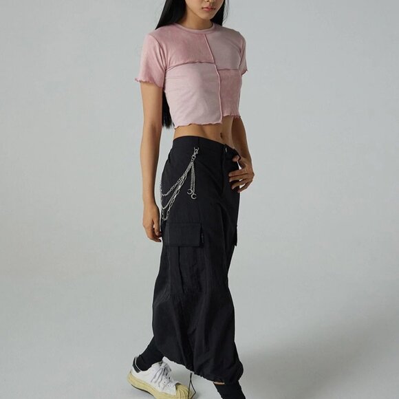 Light pink patchwork crop top - Picture 3 of 3